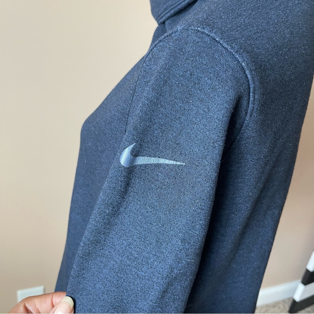 NIKE | Navy Blue Fleece Lined Cowl Neck Sweatshirt Sz L - Picture 8 of 12